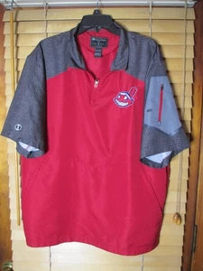 Cleveland Indians Guardians MLB Herren L rot 1/4 Zip Poly Shirt gesticktes Logo - Bild 1 von 8