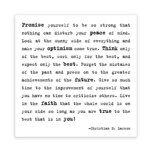 Make Your Optimism Come True - Christian D. Larson Black and White Magnet - Picture 1 of 2