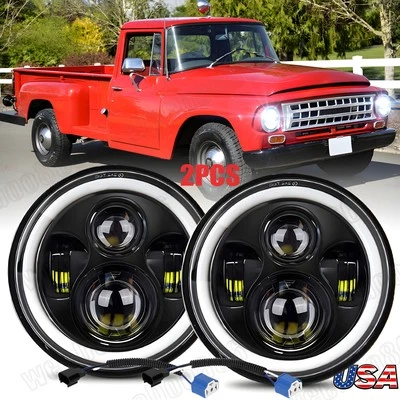 Faros redondos LED de haz alto/bajo para International Harvester serie R 2 piezas 7" Foto 1 de 4
