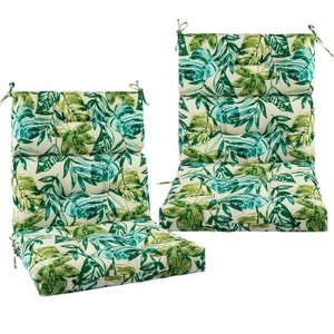 Outdoor High Back Chair Cushions Set of 2,Reversible Lawn Chair Cushion 44 x2... - Picture 1 of 8