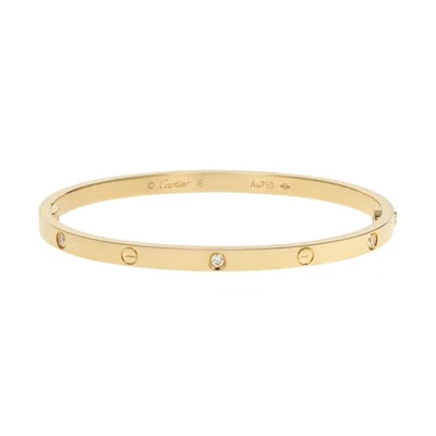 Cartier 18k желтое золото шесть бриллиантов любовь браслет размер 16 - Изображение 1 из 4