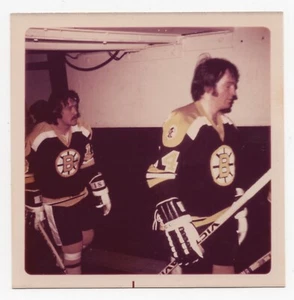 1973 Rich Leduc & Dave Forbes Boston Bruins Vintage Hockey Fan Taken Photo NHL - Picture 1 of 2