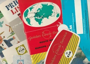 Billete de pasajero de KLM Airlines grupo raro Países Bajos, mapa de ruta 9 artículos 1967 - Imagen 1 de 11