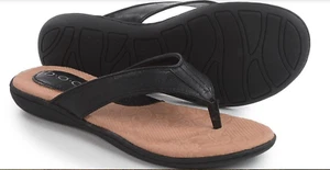 NEW BORN B.O.C CADORE BLACK SANDALS WOMENS 10 THONG SLIDES Z10700 FREE SHIP - Picture 1 of 1