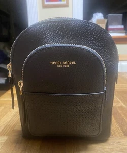 LEGENDARY HENRI BENDEL BLACK LEATHER CONVERTIBLE BACKPACK BRAND NEW RARE DESIGN - Picture 1 of 11