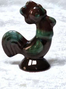 Blue Mountain Keramik Hahn Huhn 3,5" hoch grüne Tropfglasur Kanada - Bild 1 von 10