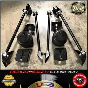 Heavy Duty Triangulated 4 Link Hot Rod Suspension Kit 2600 Air Bags & Rear Mount - Picture 1 of 9