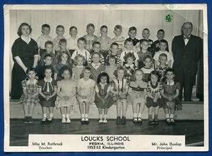 1952-1953 Kindergarten Loucks School Peoria ILLinois School class Scott Photo - Picture 1 of 2