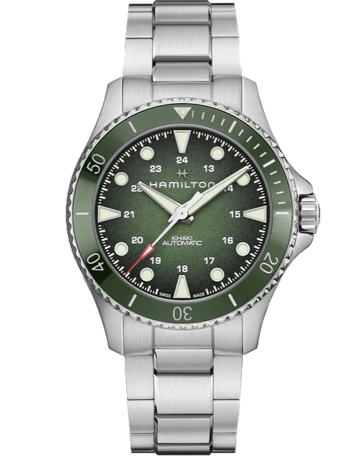New Hamilton Khaki Navy Scuba Auto ST Steel Green Dial Men's Watch H82525160 - Image 1 of 1