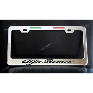 Marco de matrícula Alfa Romeo Italia hecho a medida de metal cromado premium - Imagen 1 de 1