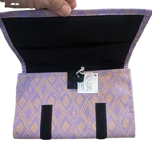 Jewelry Organizer Fabric Fold Up Portable Travel Bag Compartments Earring Hanger - Picture 1 of 9