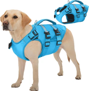 High Flotation Dog Life Jacket, Adjustable Ripstop, Reflective Safety Vest - NEW - Picture 1 of 7