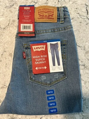 LEVIS 720 High Rise Super Skinny DistressedYouth 10/12 Msrp $42.00 NWT - Image 1 of 4