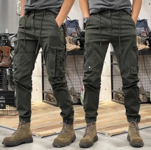 Men's Work Pants Outdoor Tactical Cargo Pants Cotton Casual Combat Trousers Gift - Picture 1 of 26