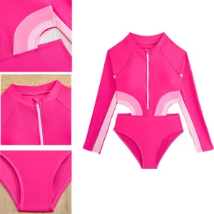 Girls Swimwear Sun Protection Bathing Suit Hot Spring Swimsuit Pools Wetsuit - Picture 1 of 18