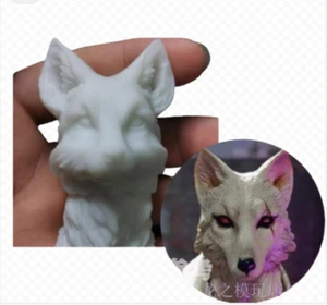 Unpainted 1/12,1/6 Fox Animal Pvc Head Sculpt Model Fit Action Figure - Picture 1 of 5