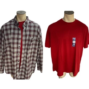 Camisa Goodfellow & Co Para Hombre Talla 2X Preppy Gris Cuadros Roja Camiseta Trabajo Oficina - Imagen 1 de 21