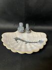 Vintage Soap/Trinket Dish Seashell with Birds Hand Painted