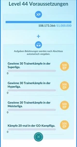 🎉 Pokémon Level 44 Missionen Trainerkämpfe für LEVEL UP SUPER HYPER ULTRA Go - Picture 1 of 4