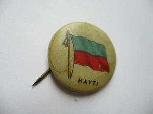 Bandera Hayti Dulce Cigarrillo Caporal Haití Vintage Pin Back Botón Pinback  - Imagen 1 de 3