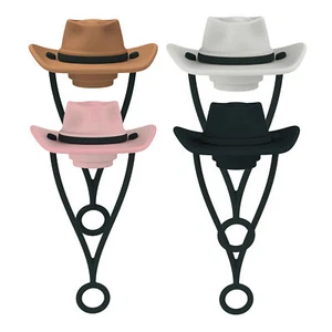 1/4pcs Silicone Cowboy Hat Straw Covers Compatible with Tumbler Cup 30 40 Oz - Picture 1 of 17