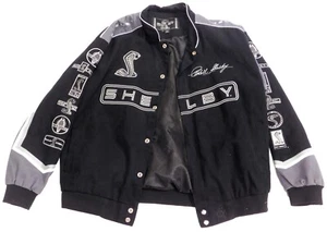 Carroll Shelby Cobra Collage Herren Twill Jacke schwarz von JH Design (Größe XL) - Bild 1 von 6