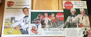 Drei COCA-COLA Cola Soda Brunnen Werbung Soda Jerk 50 Jahre Jubiläum - siehe Bilder - Bild 1 von 4
