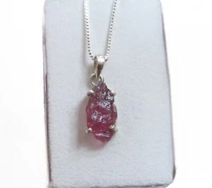 Rosa Turmalin Rubellit Rohstein Anhänger 925 Silber 16,2x6,8 mm AD3138 - Bild 1 von 3