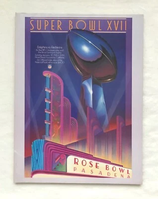 SUPER BOWL XVII GAME PROGRAM REDSKINS DOLPHINS 1/30/83 REDSKINS 1ST SB WIN EX+ - Image 1 of 4