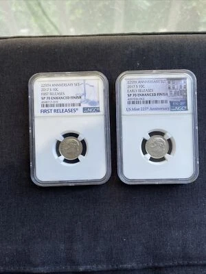  2017 S 10c 225th ANNIVERSARY Enhanced Dime NGC SP70 Early Releases           - Image 1 of 4