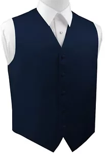 Men's XS-6XL. Navy Blue Satin Formal, Wedding, Prom, Homecoming Tuxedo Vest - Picture 1 of 3