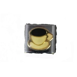 Eternity Kaffeetasse Edelstahl Emaille Gold Elastisch Stretch Glieder Italienischer Anhänger - Bild 1 von 13