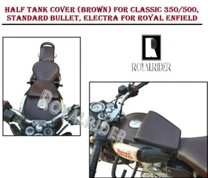 Fits Enfield HALF TANK COVER (BROWN) FOR CLASSIC 350500STANDARD BULLETELECTR - Picture 1 of 4