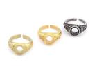 Oval Textured Signet Bezel Blank Ring Raw brass,Silver,Shiny gold-silver 2027