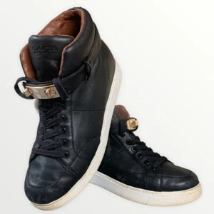 Coach Skateboard SK8 Shoes Womens size 8.5 Black Leather lace up and buckle - Picture 1 of 12