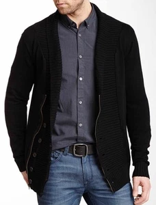 Men's Civil Society Shawl Collar Cardigan W/ Assymetrical Zip  Retail $109.00 - Picture 1 of 3