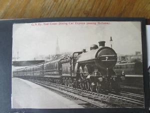 Postcard London Railway GNR 4-2-2 Express passing Holloway Station c1900 - Picture 1 of 1
