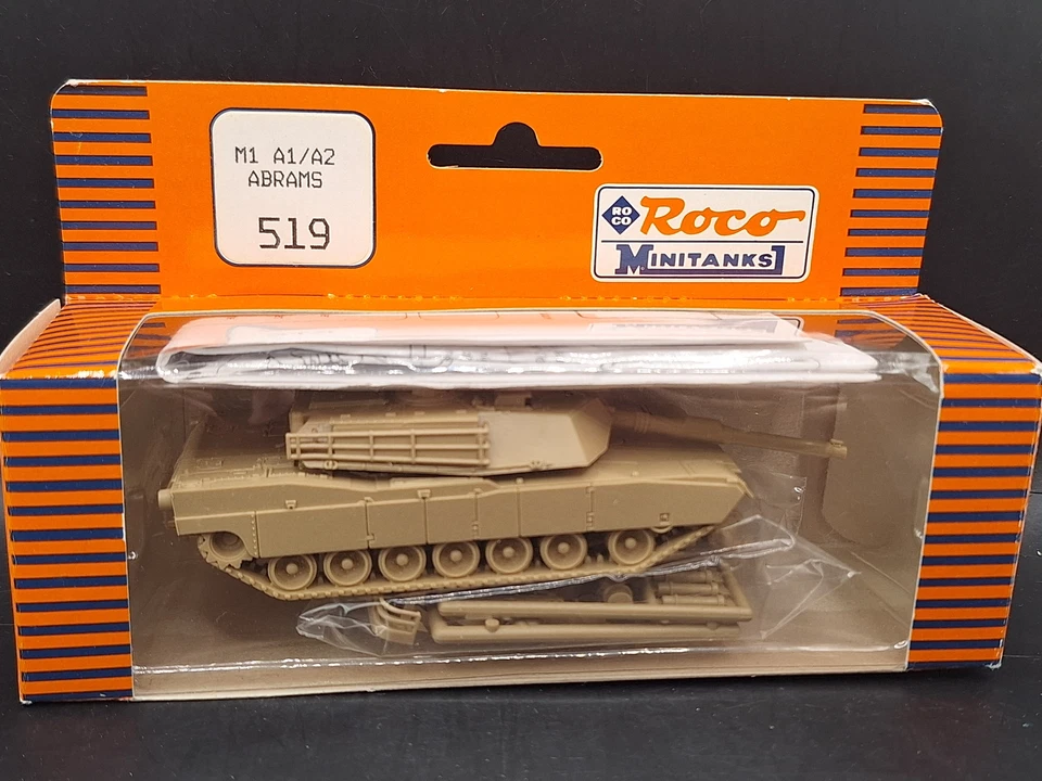 ROCO 519 Minitanks H0 1:87 veicolo militare carro armato M1 A1/A2 Abrams RARO - Immagine 1 di 1