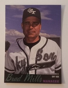 1996 Colorado Springs Sky Sox Brad Mills #23 Manager 