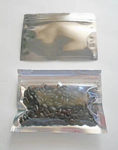 Confezione da 100 - Sacchetti richiudibili in Mylar argento/trasparente con cerniera 3,5x5" - USA SMALL BUSINESS - Foto 1 di 6