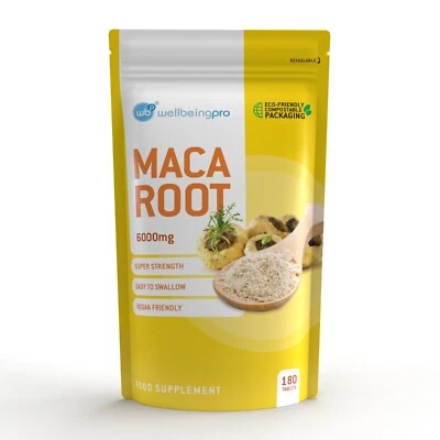 Raíz de maca 6000 mg tabletas - Salud sexual refuerzo de la libido vegano peruano ginseng Foto 1 de 4