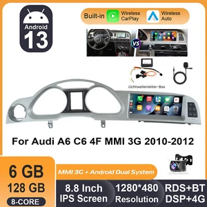 Für Audi A6 C6 4F MMI 3G 2010-2012 Android Autoradio Carplay GPS Kamera 6+128GB - Bild 1 von 19