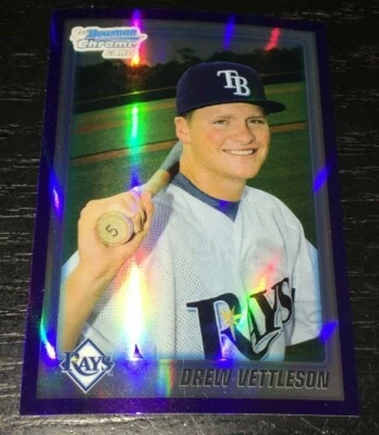 2010 Bowman Chrome Draft DREW VETTLESON RC PURPLE REFRACTOR #59 ~ nationals rays - Image 1 of 2