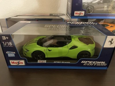 Nuevo en caja Maisto 1:18 Ferrari SF90 Stradale verde rayas negras color exclusivo Foto 1 de 4