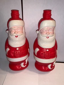 Pair of Vintage Santa Colgate Palmolive SOAKY Bubble Bath Bottle Christmas 1960 - Picture 1 of 12