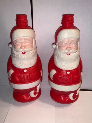 Pair of Vintage Santa Colgate Palmolive SOAKY Bubble Bath Bottle Christmas 1960 - Image 1 of 4