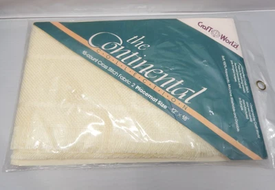 Vintage Craft World 15-Count Cross Stitch Placemats 12x18 Set 2 Ivory - Image 1 of 4