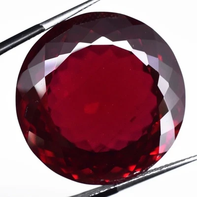 66 Ct Red Natural Almandine Garnet Certified Round Cut Loose Gemstone Vibrant - Image 1 of 4