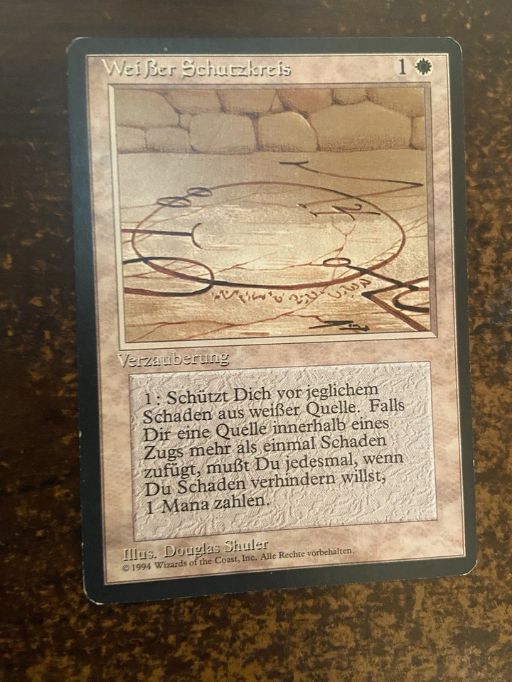 Circle of Protection White X1 MTG Revised Ed FBB Black Border German - Image 1 of 1