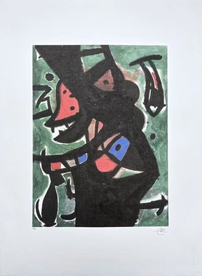 JOAN MIRÓ - Untitled Black abstraction - signed, numbered edition 63/150,56x76cm - image 1 of 4
